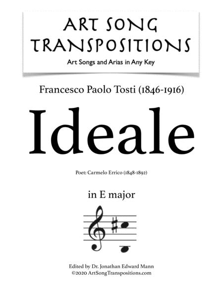 Tosti Ideale Transposed To E Major Sheet Music