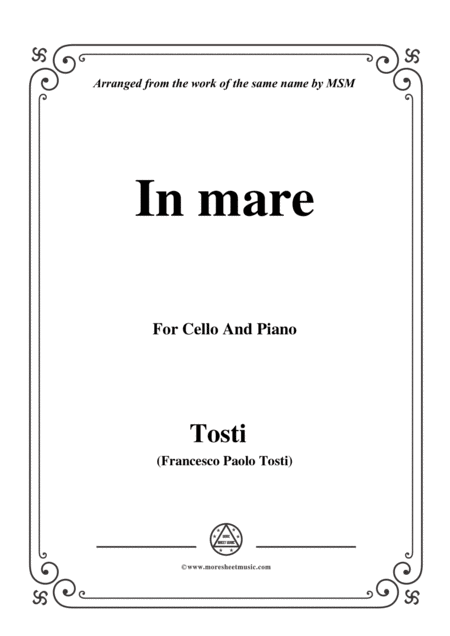 Free Sheet Music Tosti In Mare For Cello And Piano