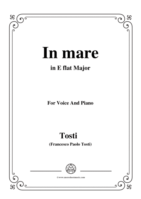 Tosti In Mare In E Flat Major For Voice And Piano Sheet Music