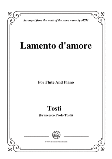 Tosti Lamento D Amore For Flute And Piano Sheet Music