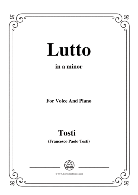Free Sheet Music Tosti Lutto In A Minor For Voice And Piano