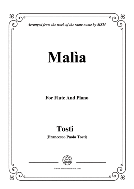 Free Sheet Music Tosti Mala For Flute And Piano