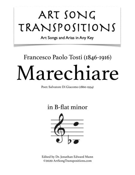 Free Sheet Music Tosti Marechiare Transposed To B Flat Minor