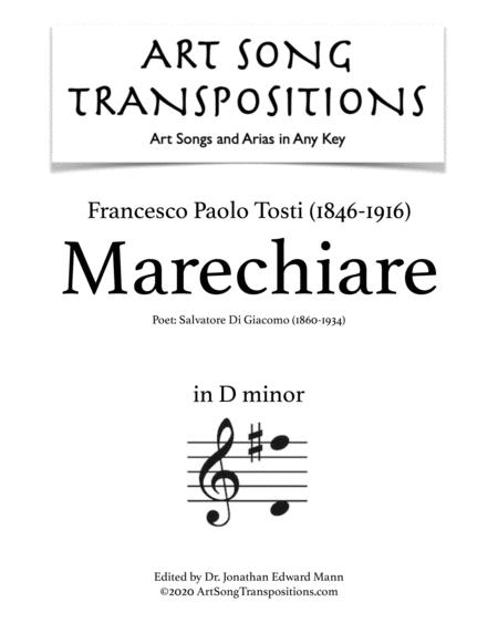 Free Sheet Music Tosti Marechiare Transposed To D Minor