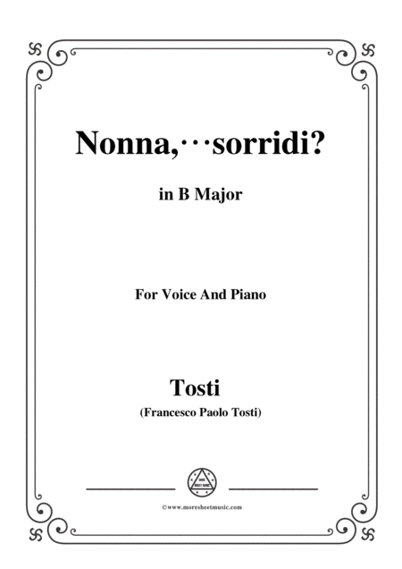 Free Sheet Music Tosti Nonna Sorridi In B Major For Voice And Piano