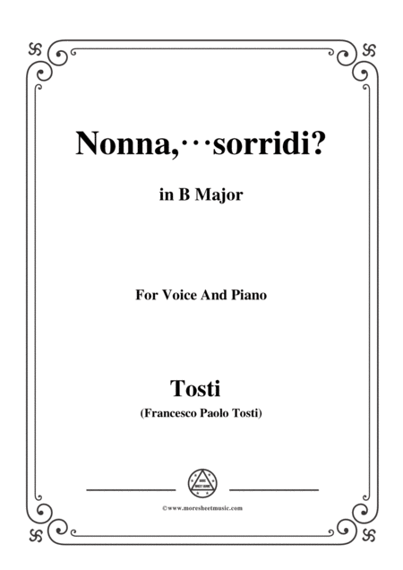 Tosti Nonna Sorridi In B Major For Voice And Piano Sheet Music