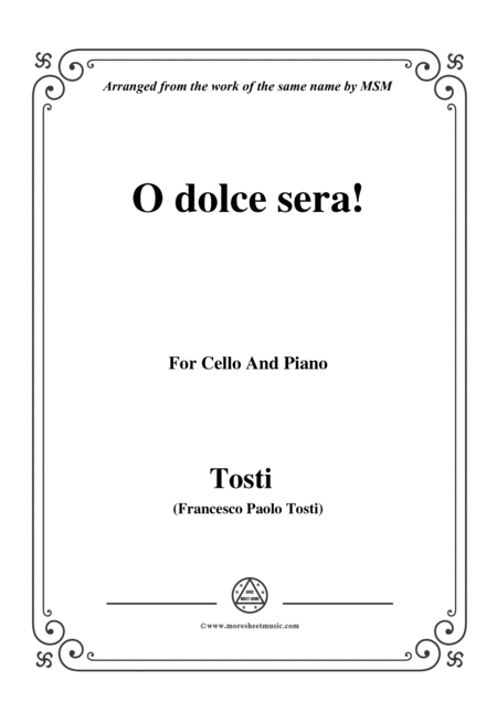 Tosti O Dolce Sera For Cello And Piano Sheet Music