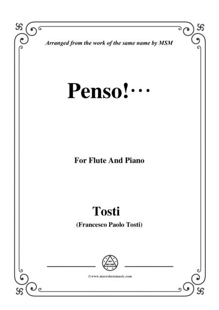 Free Sheet Music Tosti Penso For Flute And Piano