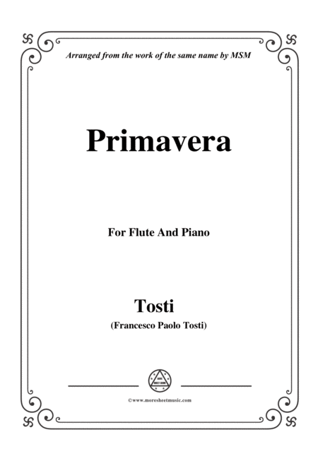 Tosti Primavera For Flute And Piano Sheet Music