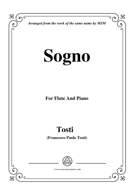 Tosti Sogno For Flute And Piano Sheet Music