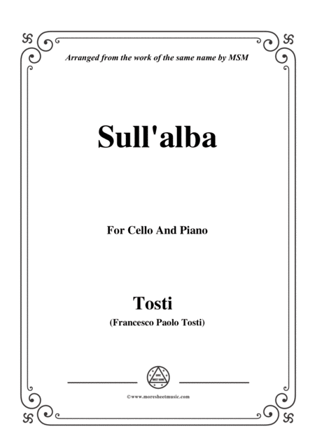 Tosti Sull Alba For Cello And Piano Sheet Music