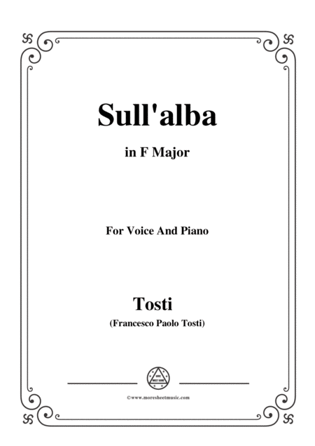 Tosti Sull Alba In F Major For Voice And Piano Sheet Music