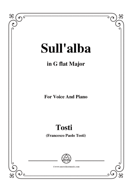 Free Sheet Music Tosti Sull Alba In G Flat Major For Voice And Piano