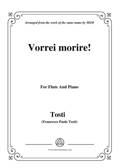 Tosti Vorrei Morire For Flute And Piano Sheet Music