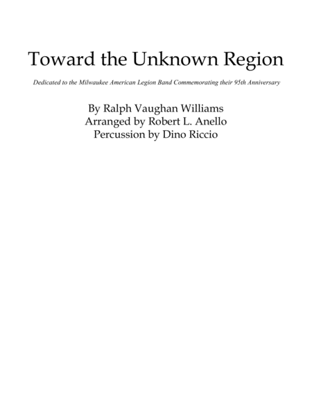 Toward The Unknown Region Conductors Score Letter A4 Size Sheet Music