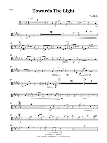 Free Sheet Music Towards The Light Viola Part