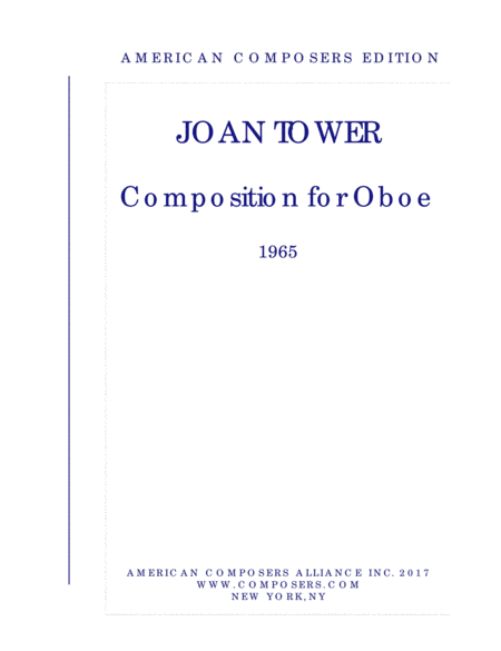 Tower Composition For Oboe Sheet Music