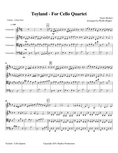 Toyland 4 Cellos Sheet Music