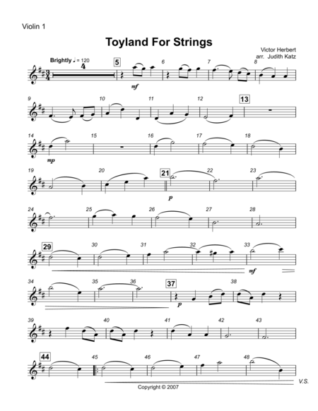 Toyland For Strings Parts Sheet Music