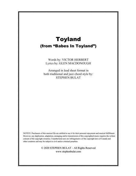 Toyland From Babes In Toyland Lead Sheet Arranged In Traditional And Jazz Style Key Of D Sheet Music