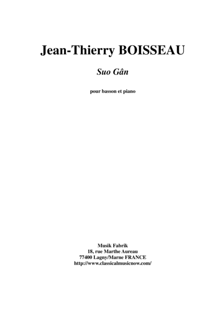 Free Sheet Music Traditional Welsh Lullaby Suo Gn Arranged For Bassoon And Piano By Jean Thierry Boisseau