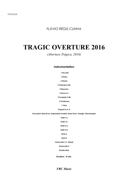 Tragic Overture 2016 Sheet Music