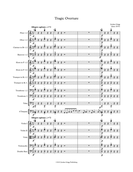 Free Sheet Music Tragic Overture