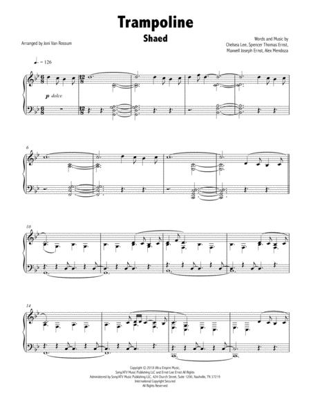 Trampoline Shaed Piano Solo Sheet Music