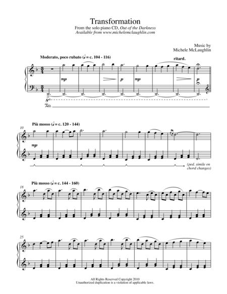 Transformation Sheet Music