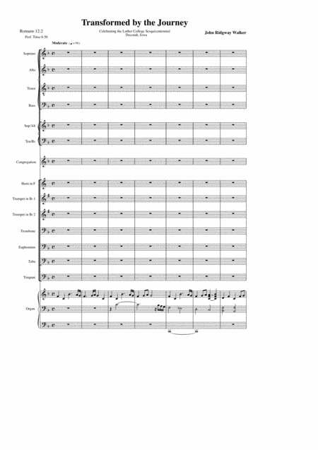 Transformed By The Journey Conductors Score Sheet Music