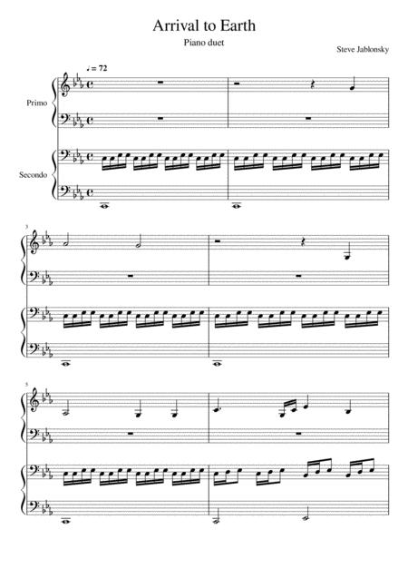 Transformers Arrival To Earth Four Hands Piano Duet Sheet Music