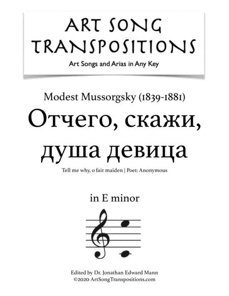 Free Sheet Music Transposed To E Minor