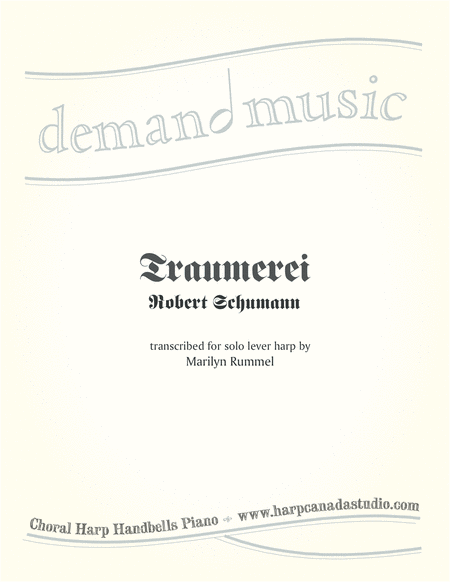 Traumerei By Robert Schumann For Solo Lever Harp Sheet Music