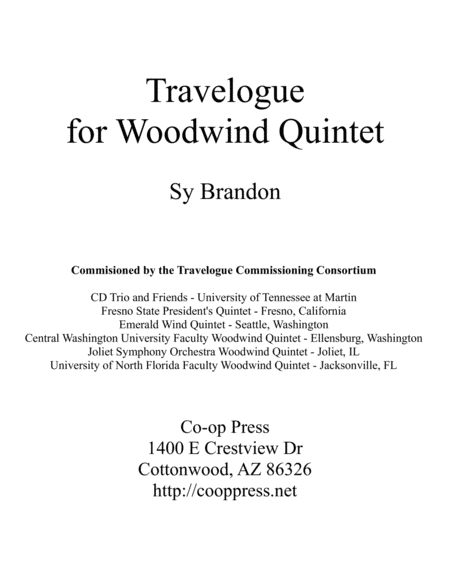 Free Sheet Music Travelogue For Wind Quintet