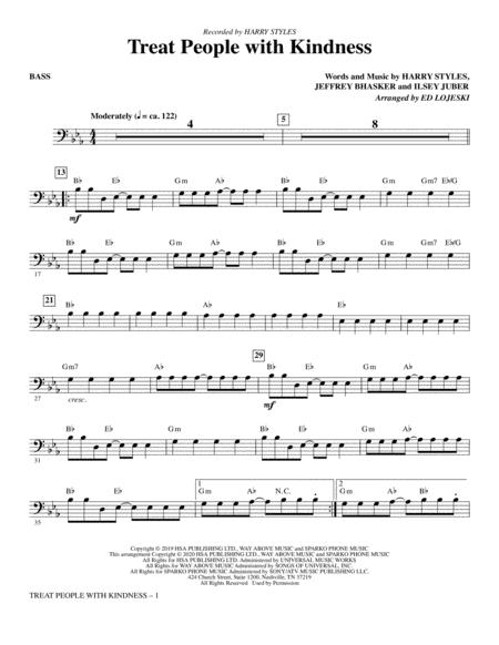 Treat People With Kindness Arr Ed Lojeski Bass Sheet Music