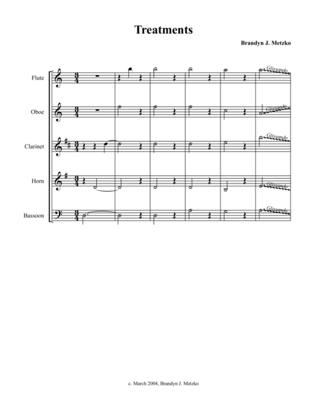 Treatments For Wind Quintet Sheet Music