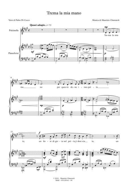 Trema La Mia Mano Sheet Music