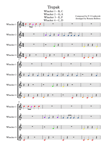 Trepak For 8 Notes Diatonic Boomwhackers Sheet Music