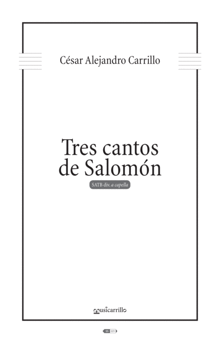 Tres Cantos De Salomon Sheet Music