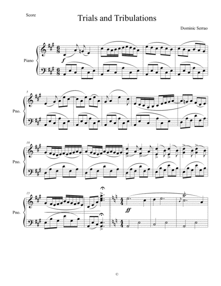 Trials And Tribulations Sheet Music