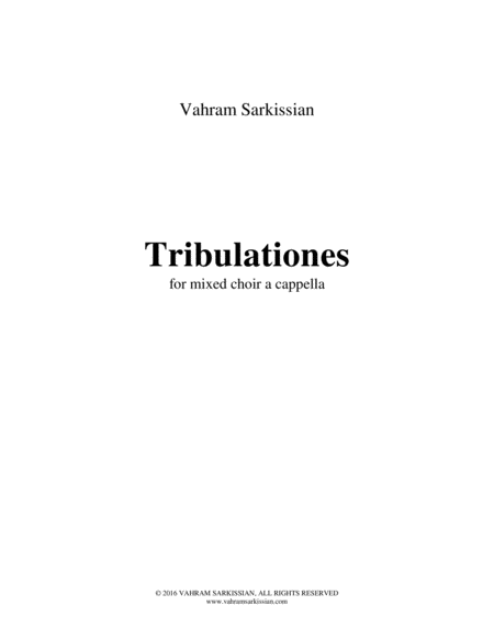 Free Sheet Music Tribulationes For Mixed Choir A Cappella