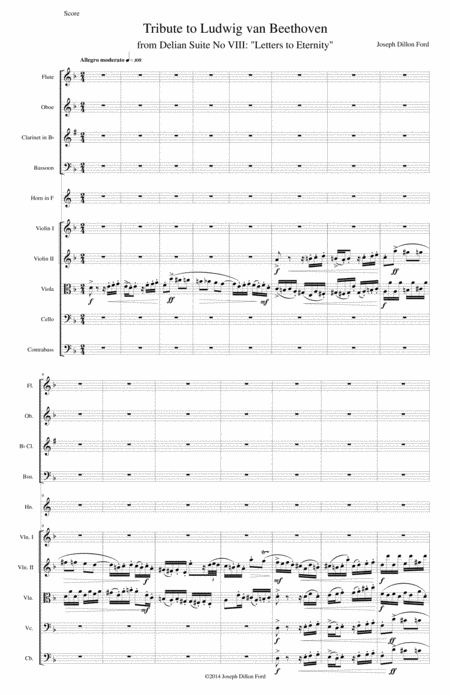 Tribute To Ludwig Van Beethoven For Chamber Orchestra Sheet Music