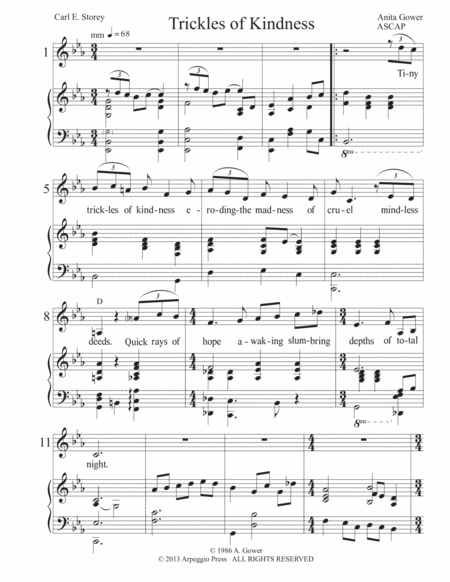 Trickles Of Kindness Sheet Music