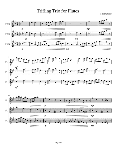 Trifling Trio For Flutes Sheet Music