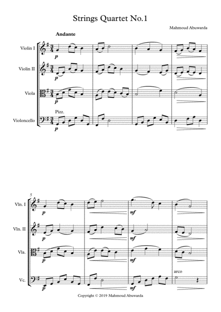 Free Sheet Music Trings Quartet No 1