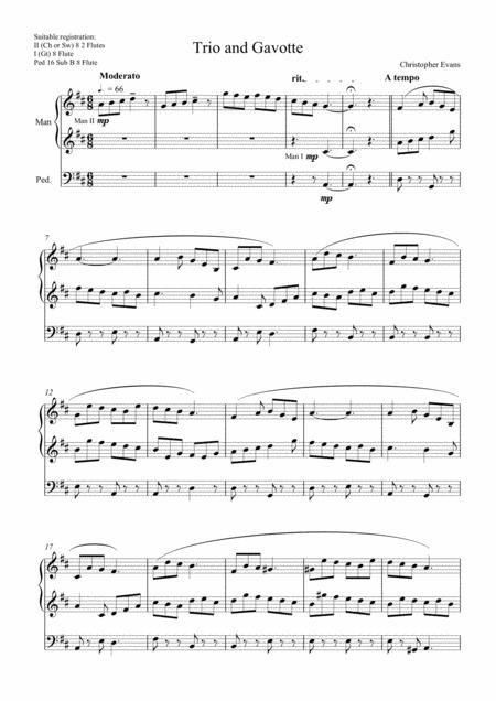 Free Sheet Music Trio And Gavotte For Organ