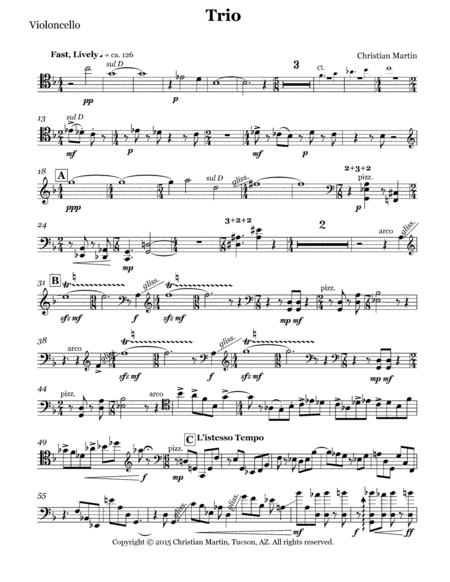 Trio Cello Part Sheet Music