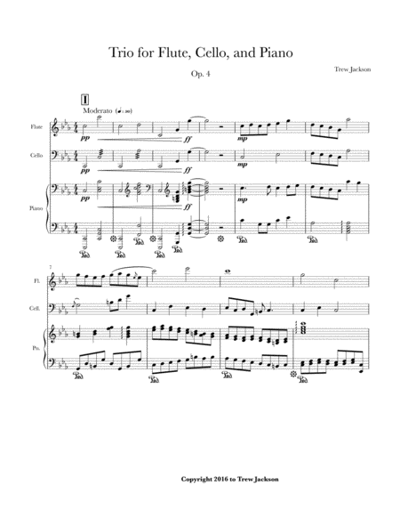 Trio For Flute Cello Piano Sheet Music