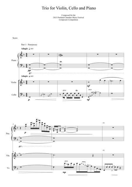 Trio For Piano Violin And Cello Sheet Music