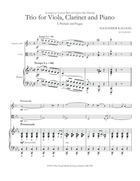 Free Sheet Music Trio For Viola Clainet And Piano 2013
